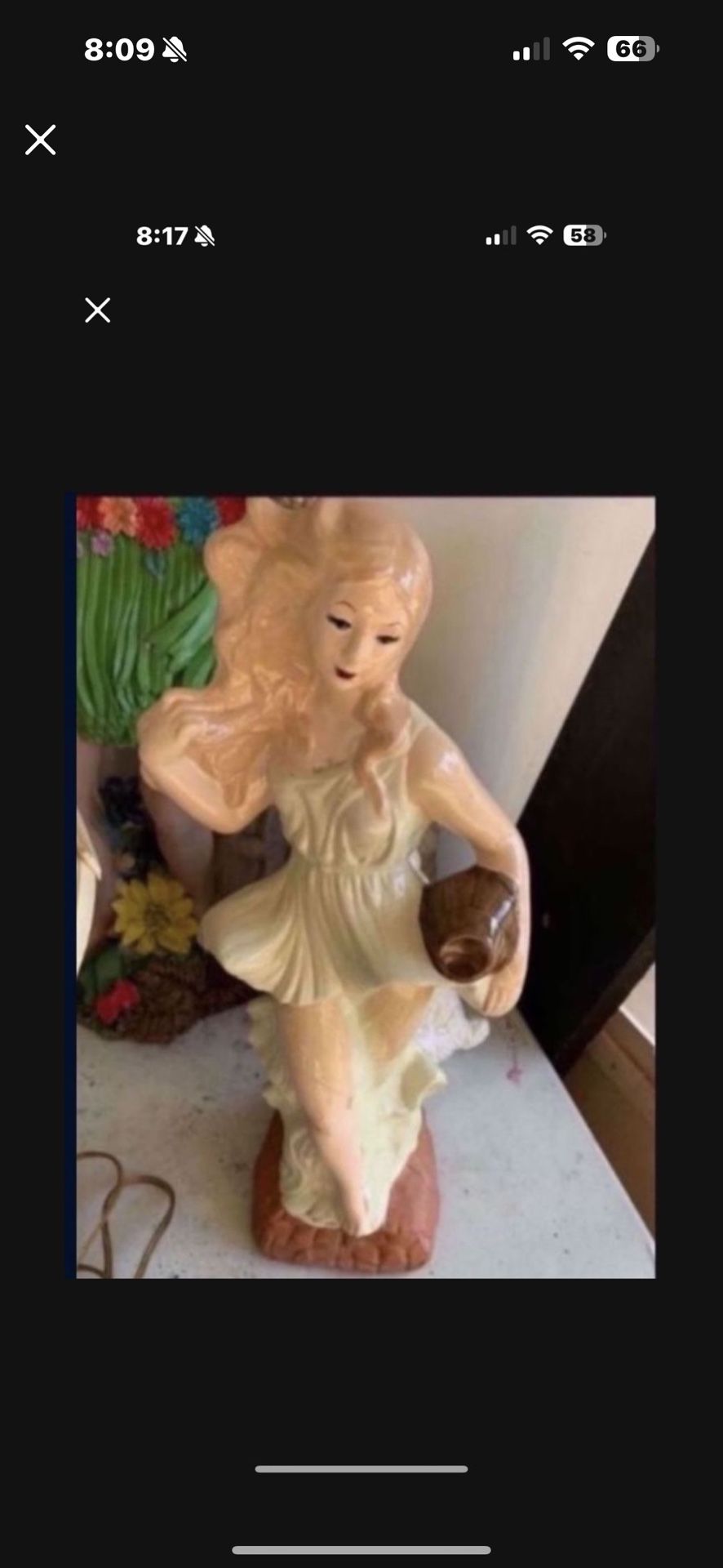 25 inch ceramic garden statue vintage