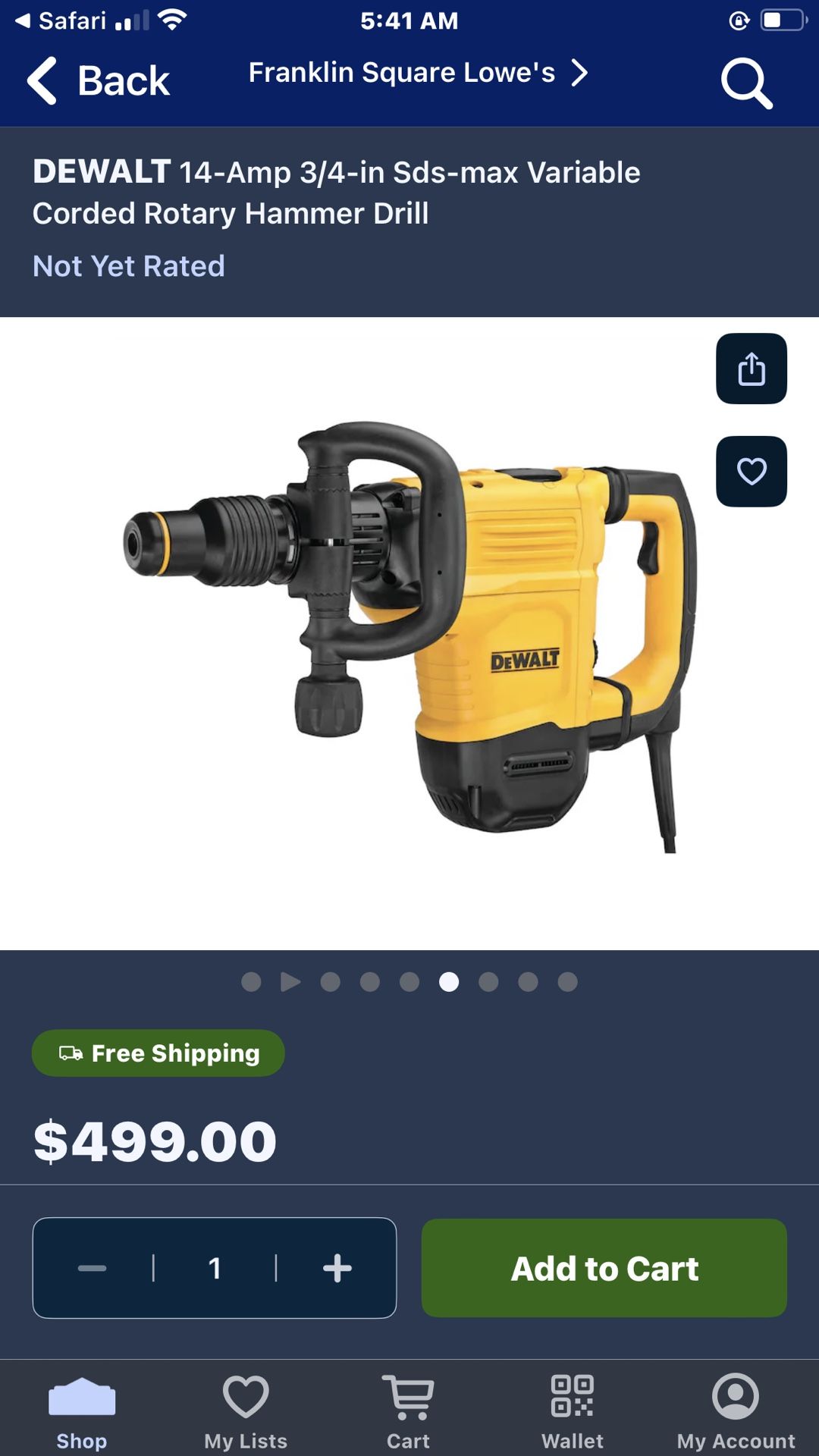 DeWalt Rotary Hammer Drill $350