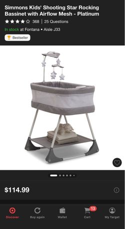 Simmons Kids Shooting Star Rocking Bassinet – Platinum