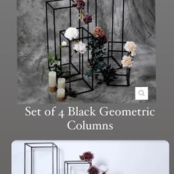 4 Centerpiece Geometric Columns Black 