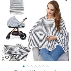 Baby Nursing Cover & Nursing Poncho - Multi Use Cover for Baby Car Seat Canopy, Shopping Cart Cover, Stroller Cover, 360° Full Privacy Breastfeeding C
