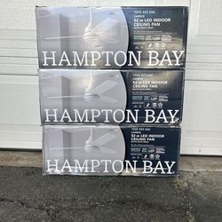 Hampton Bay Caprice 52 in. Integrated LED Indoor Matte White Ceiling Fan with Light Kit and Remote Control