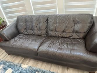 2 piece sofa set great condition leather espresso color