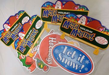4 Holiday MEGA Magnet Set Four Pieces Sealed! Holiday Christmas 🌲 Pictures New