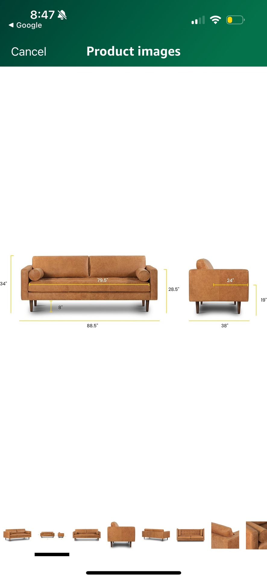 Lightly Used Leather Couch