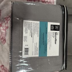 New set of twin sheets dark gray