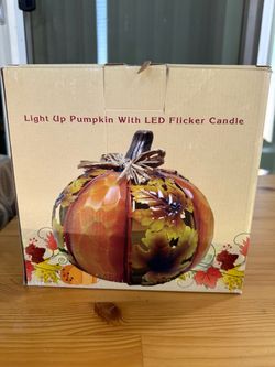 Light up Pumpkin with LED flicker candle