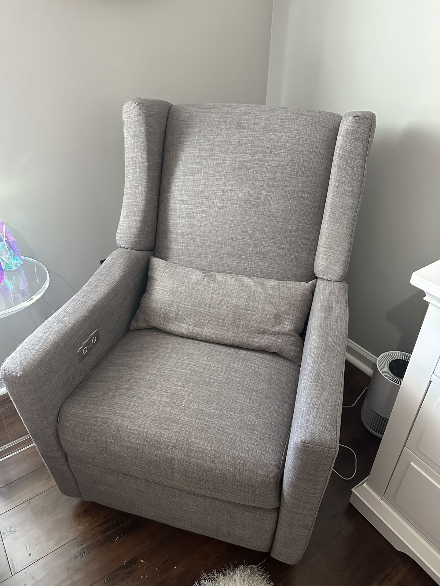 Babyletto Kiwi Grey Electronic Swivel Glider Power Recliner Nursery Chair