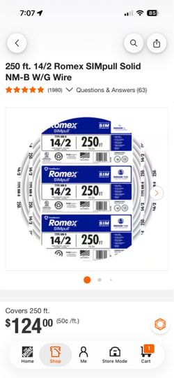 14/2 romex electrical wire