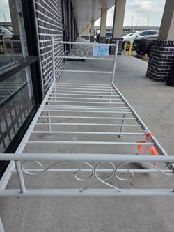 White Metal Twin Bed Frame
