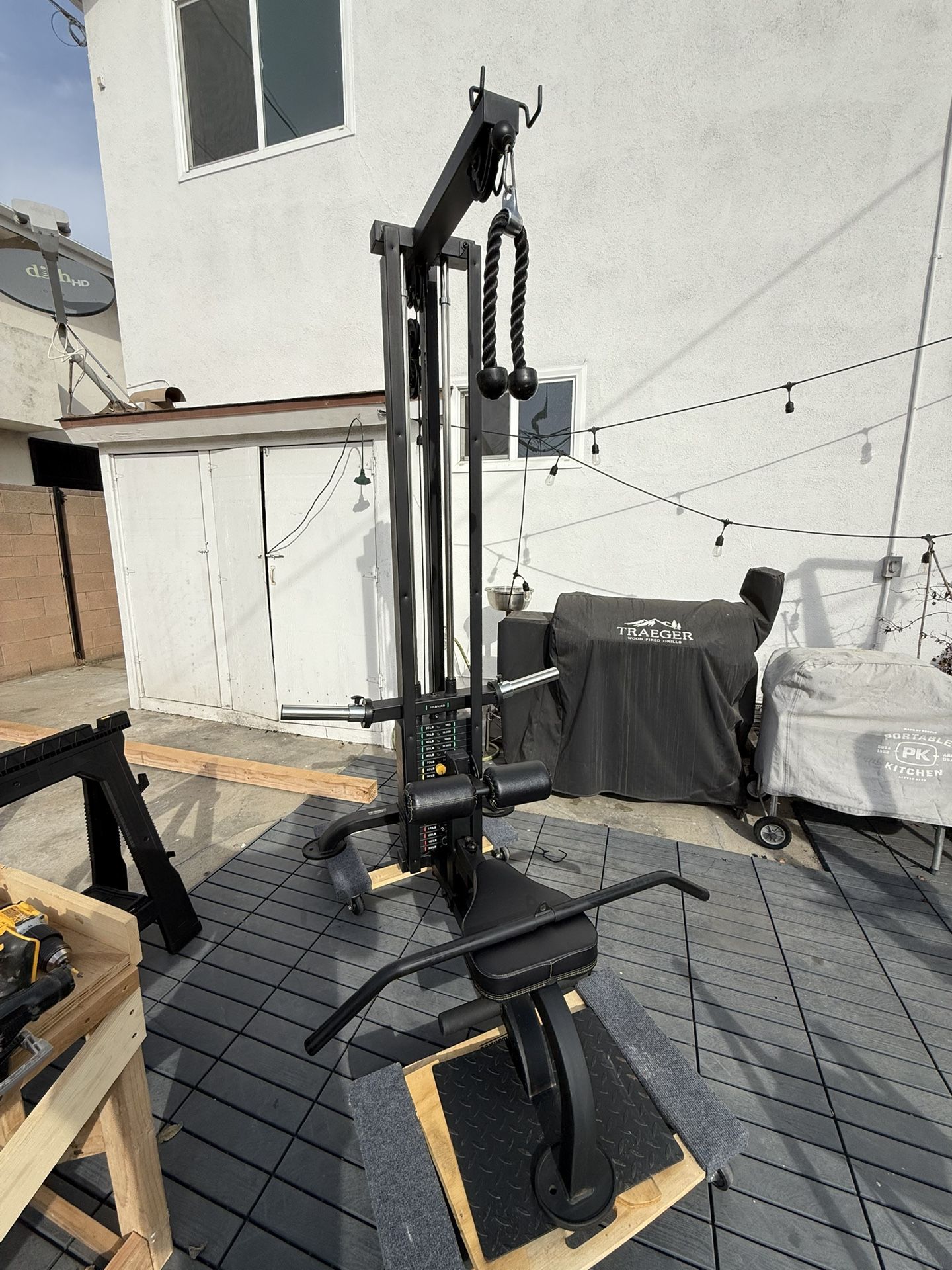 Powertec Lat Pull Down Machine With Low Row