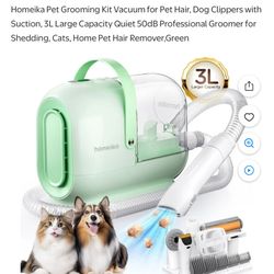 Homeika Pet Grooming Kit Vacuum for Pet Hair, Dog Clippers with Suction, 3L Large Capacity Quiet 50dB Professional Groomer for Shedding, Cats, Home Pe