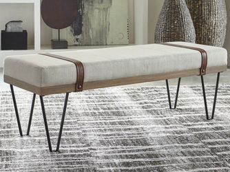 Strap Beige Accent Bench 