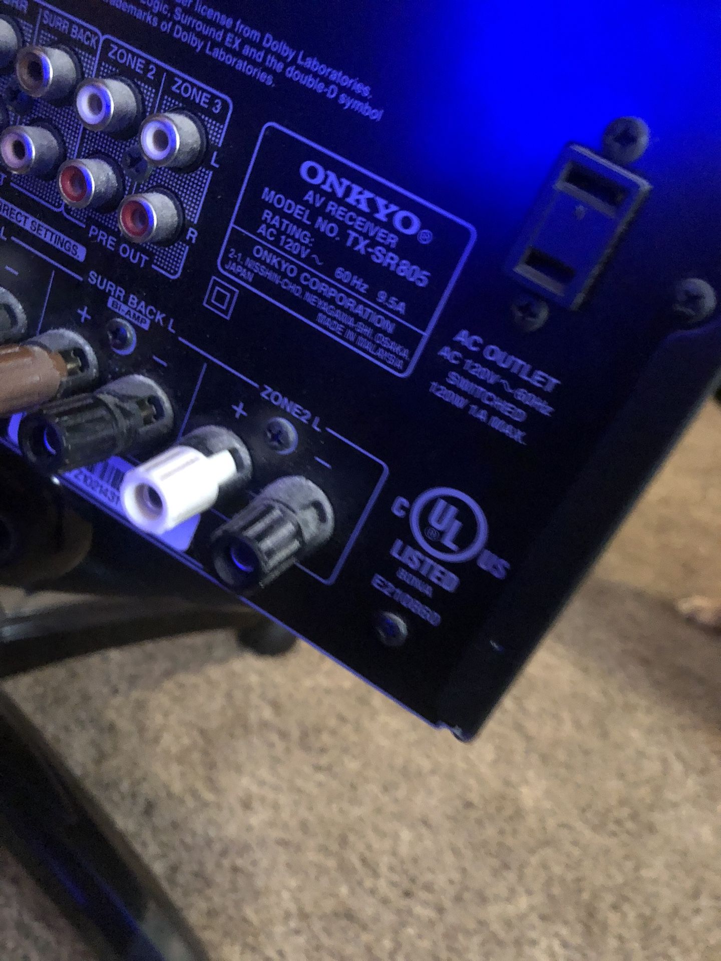 onkyo receiver TX-SR805