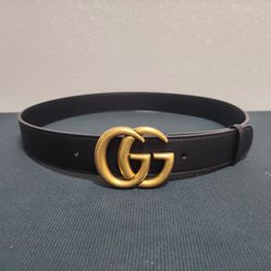 Unisex Black GG Imprime Interlocking G Belt Vintage