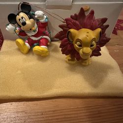 DISNEY'S CHRISTMAS MAGIC "MICKEY" & "SIMBA" ORNAMENTS