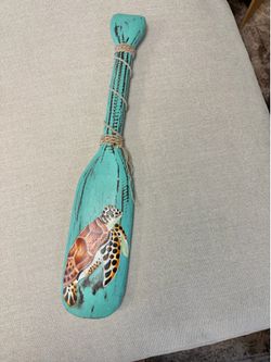 New handcrafted carved turtle paddle
