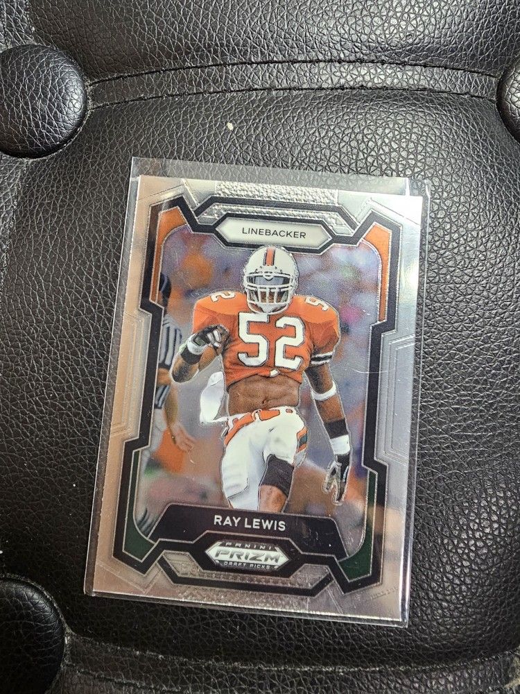 RAY LEWIS MIAMI PRIZM COLLEGE PANINI NFL SPORTS CARD!