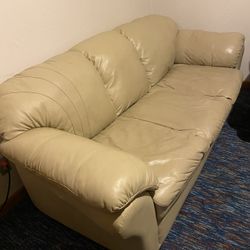 Leather Couch (beige Color)