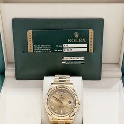 2012 Rolex Preowned 41mm Presidential Day-Date-II Model 218238(W/Card)