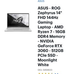 ASUS ROG Zephyrus 14” RTX 3060 gaming laptop
