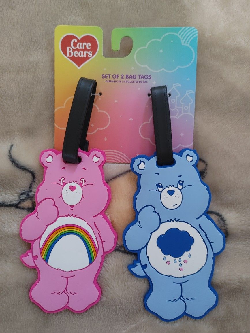 2 Care Bears Luggage Tags - New