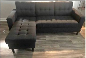 New Black Small Sectional Sofa