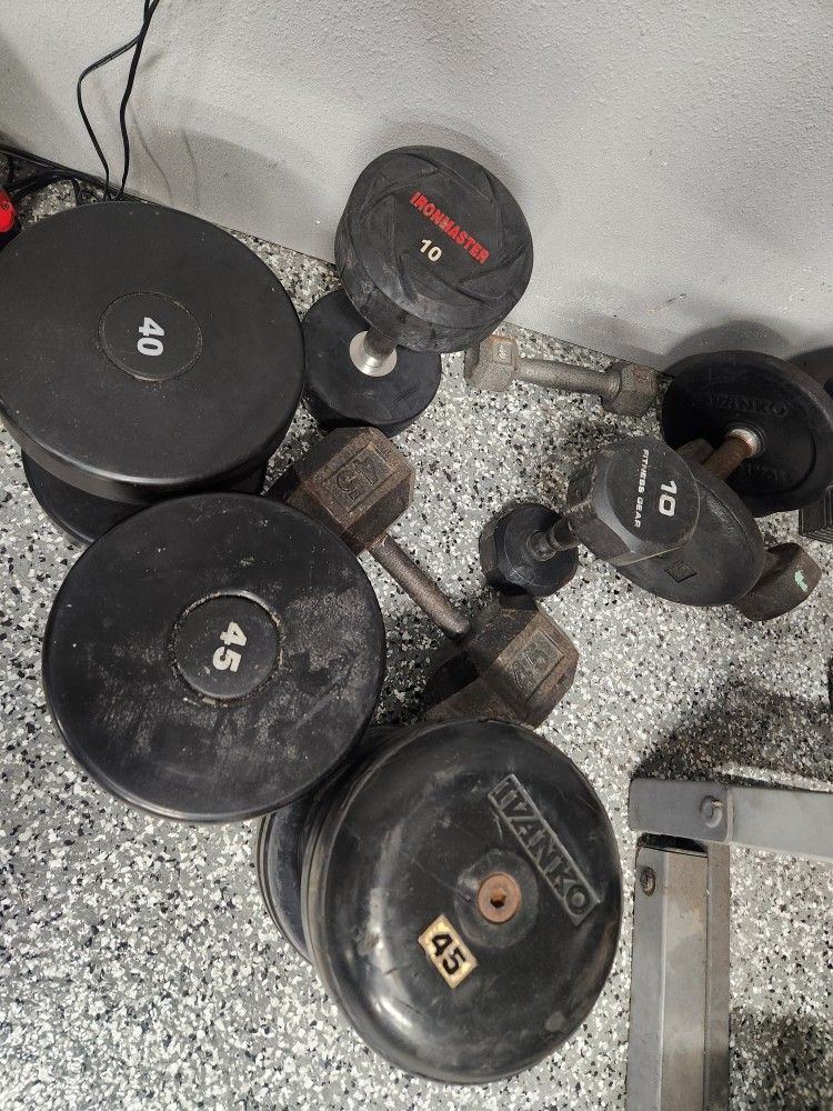 Dumbbells Gym Weights Bars Rack $30 Each