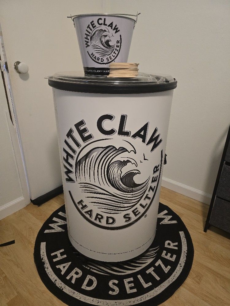 White Claw Cooler, White Claw Rug, White Claw Beer Bucket, White Claw Coasters