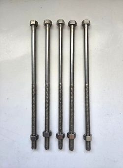 Lot of 1/2" x 12" Hex Head Lag Bolts 18-8 Stainless Steel, 5/Pack, New!