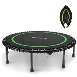 BCAN 48" Fitness Trampoline with Bungees, 550LBS Foldable Mini Trampoline