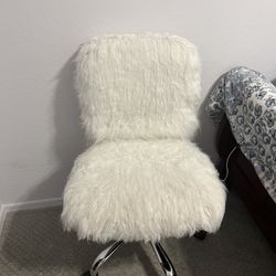 Fluffy White Office Chair