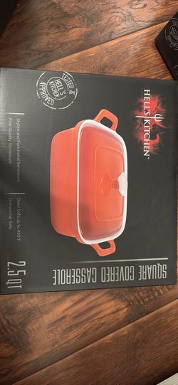Hell's Kitchen 2.5 QT Square Covered Casserole