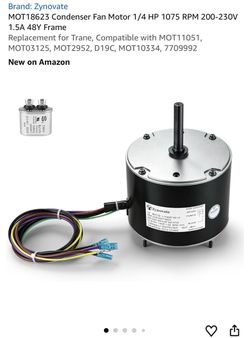 Zynovate MOT18623 Condenser Fan Motor 1/4 HP