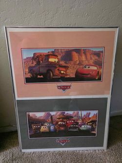Disney Pixar Cars Framed Litograph