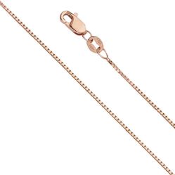 14K Real Gold chain 0.8 mm Rose Gold box chain Necklace | Birthday gift | real Gold Necklace | Rose Gold Chain Necklace | Unisex Necklace |