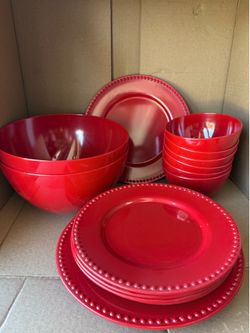 3 Plate sets- red / red and white/ white and blue