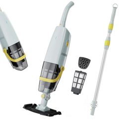 Cordless Handheld Pool Vacuum, Rechargeable Pool Cleaner with Dual-Phase Debris Capture, 30W Powerful Suction, 60-Min Runtime, Ideal for Above Ground