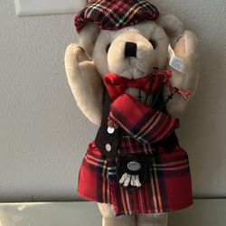 scottish bagpiper stuffed bear. 