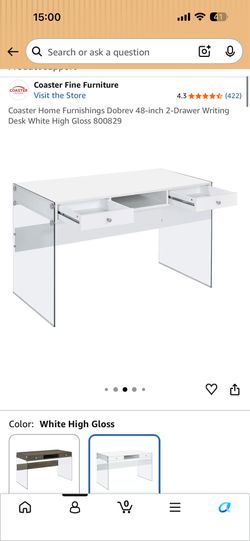 White Gloss Tempered Glass Vanity
