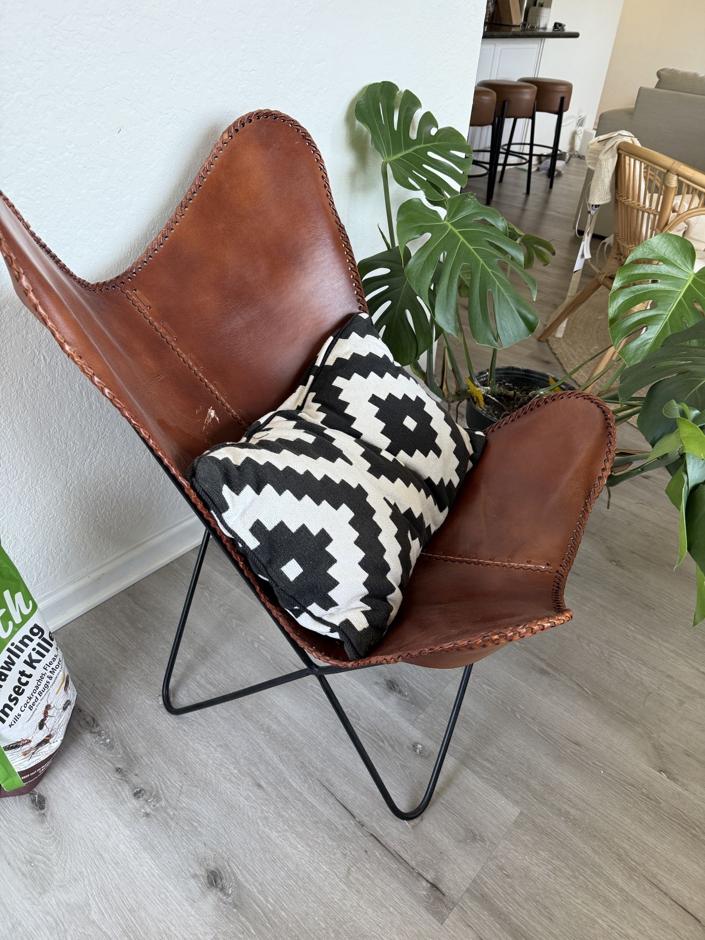 Brown Saddle Chair + Optional Pillow