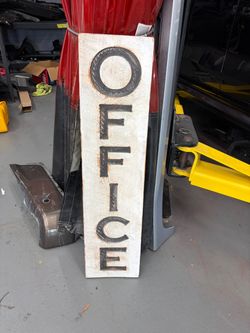 Rustic office signage
