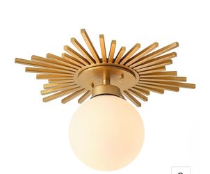 18” Gold Sunburst Semi-Flush Mount Ceiling Light
