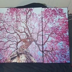 CHERRY BLOSSOM 3‑Panel Canvas – Spring Décor Deal