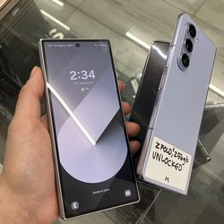 Silver Galaxy Z Fold 6, Unlocked. Cheap Phones, $50 Down W/approval 