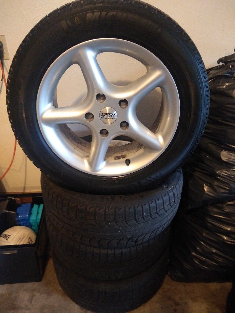 Rims And Snow Tires Off BMW 525i