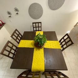 Square Dining Table W/ 6 Chairs USED 