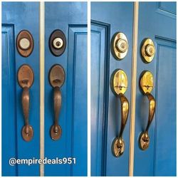 Kwikset Chelsea Brass Double Door Lock Set