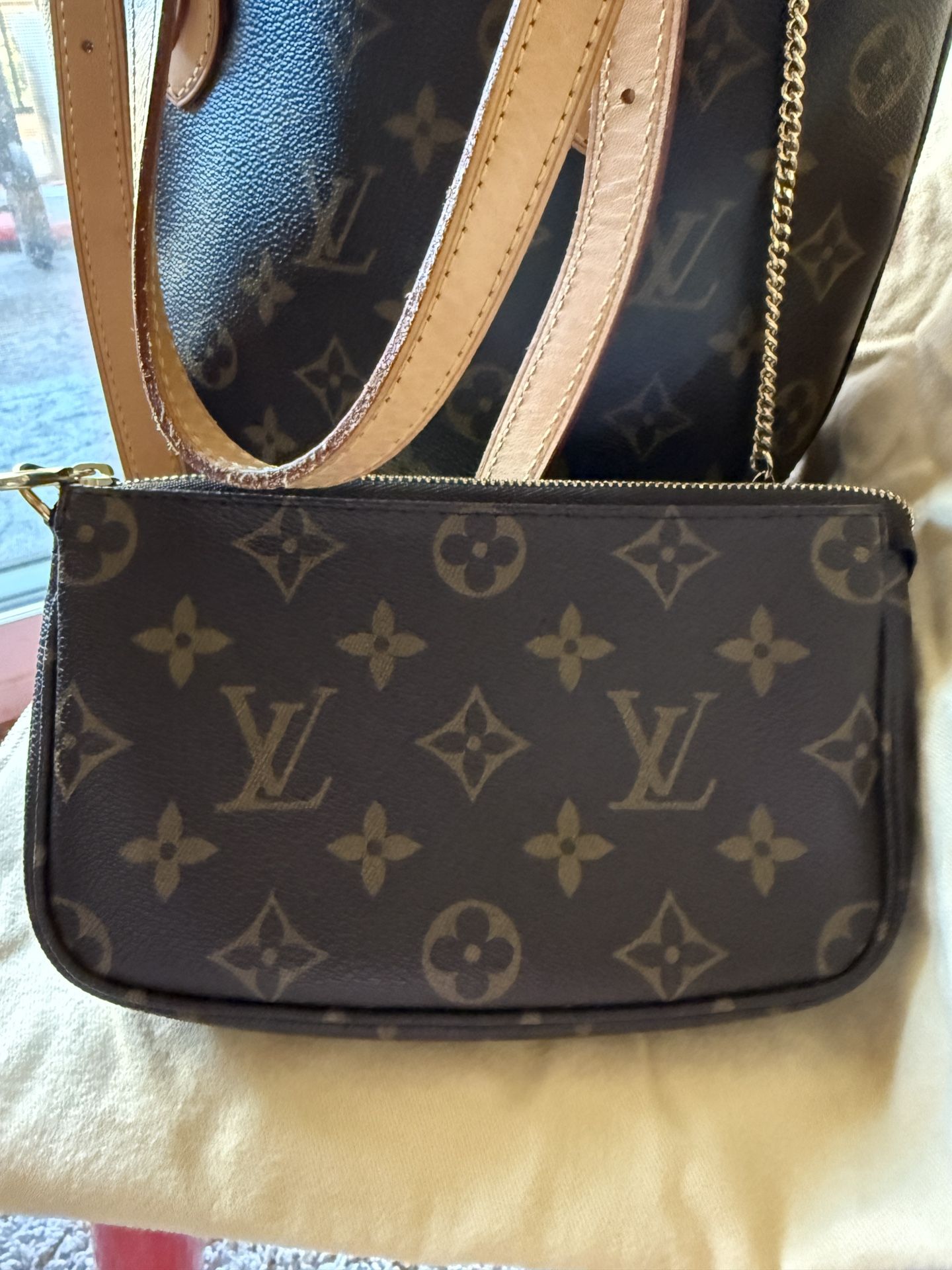 LV Pochette Accessories With Long Strap