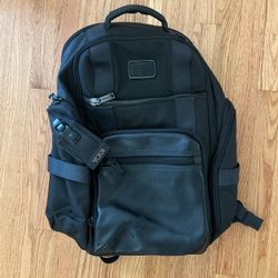TUMI Alpha Bravo Sheppard Deluxe Travel Backpack Leather Ballistic Nylon 232389D
